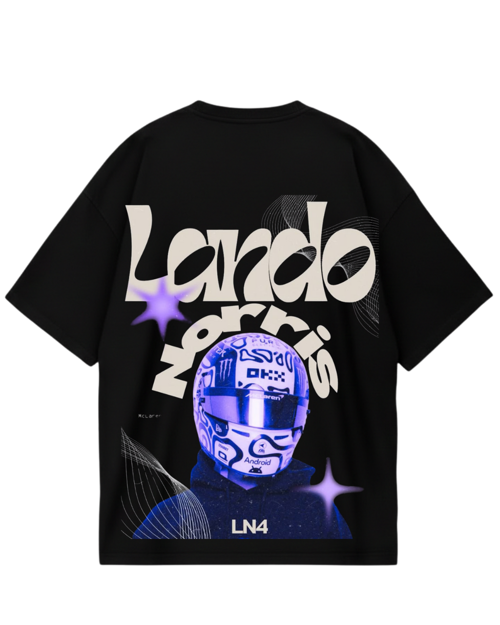Lando Norris Retro Black Oversized Tee
