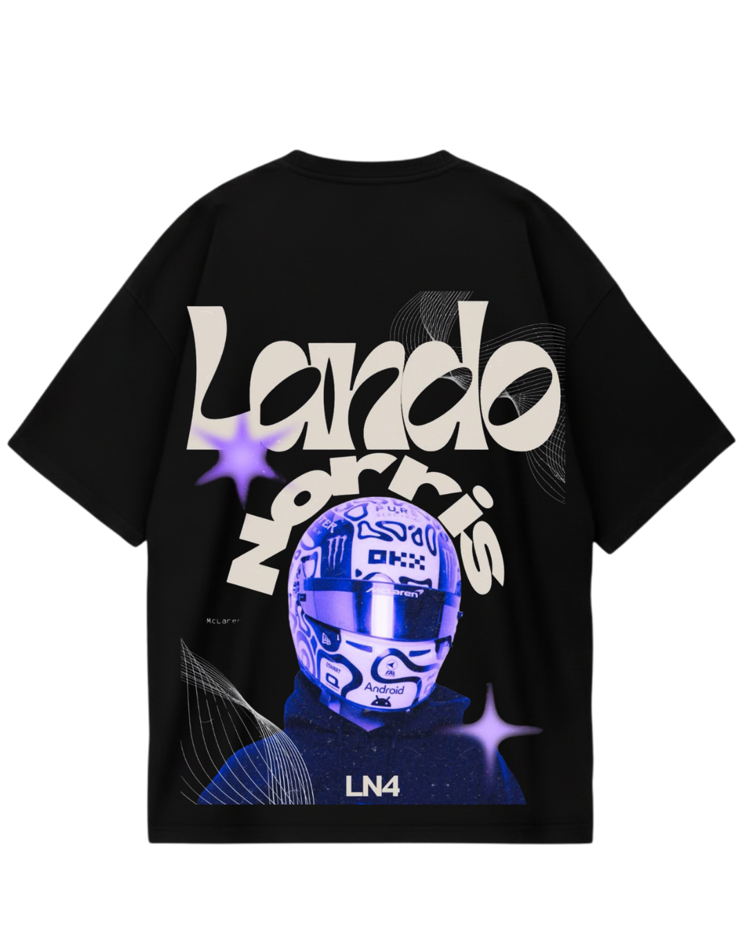 Lando Norris Retro Black Oversized Tee