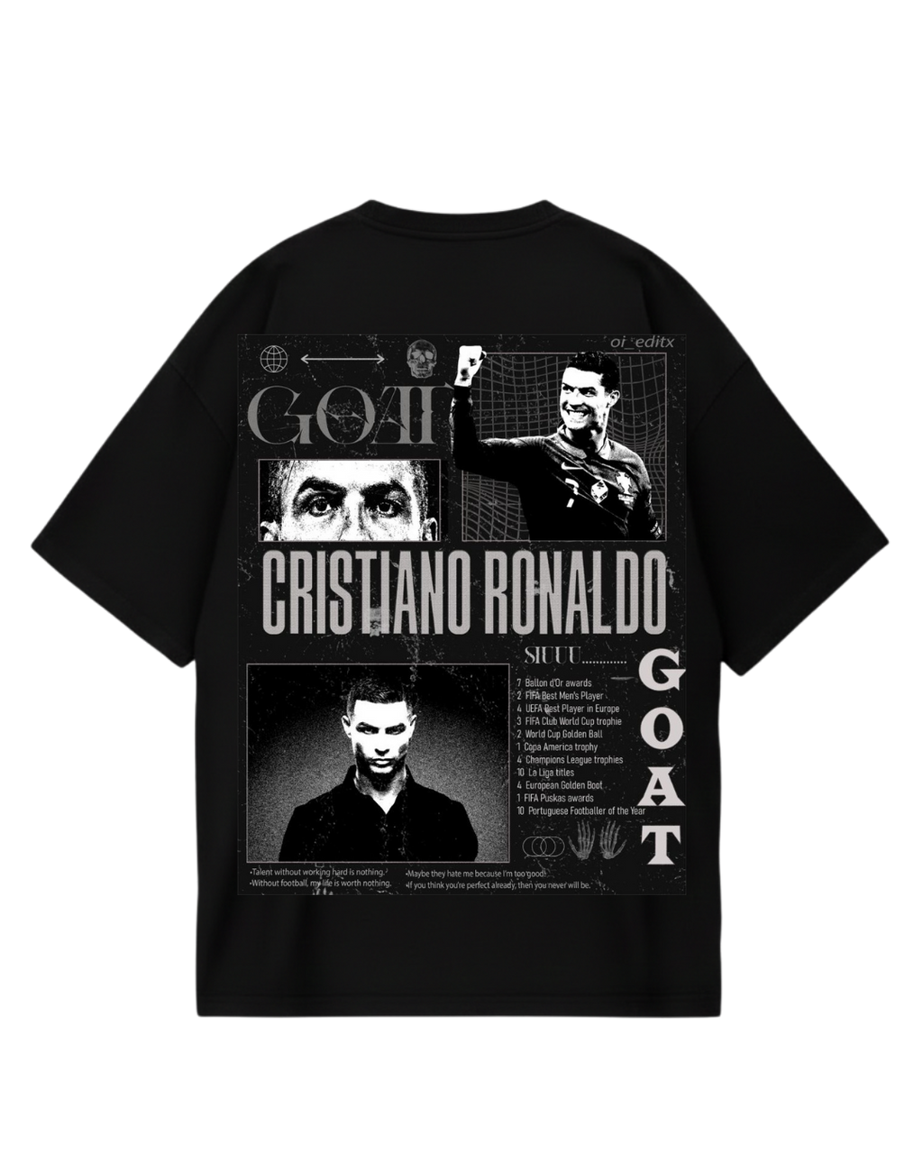 Cristiano Ronaldo Black Oversized Tee