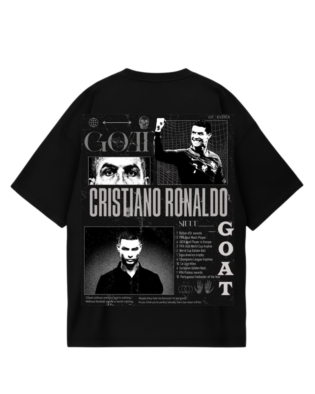 Cristiano Ronaldo Black Oversized Tee