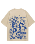 Lana Del Rey Beige Blue Oversized Tee