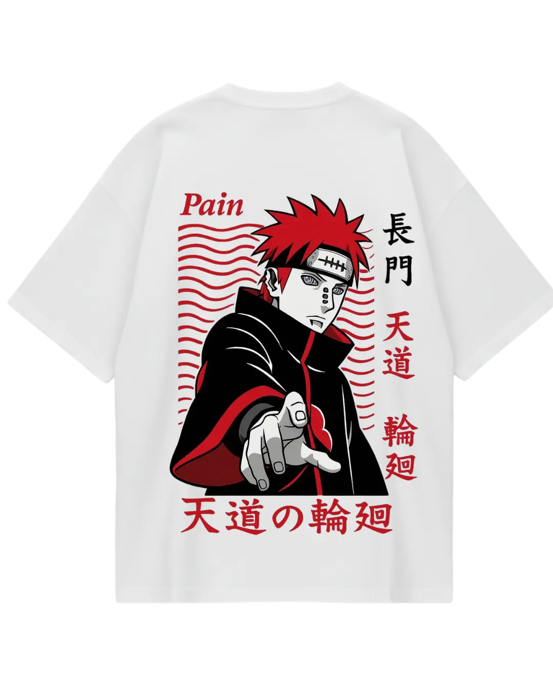 Naruto Pain White Oversized Tee