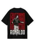Cristiano Ronaldo Manu Black Oversized Tee