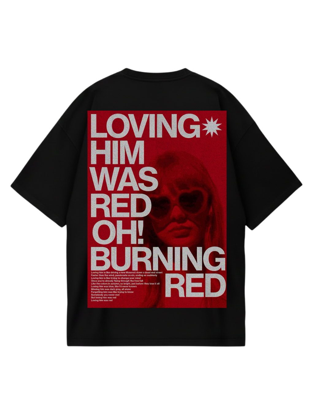 Taylor Swift Red Black Oversized Tee