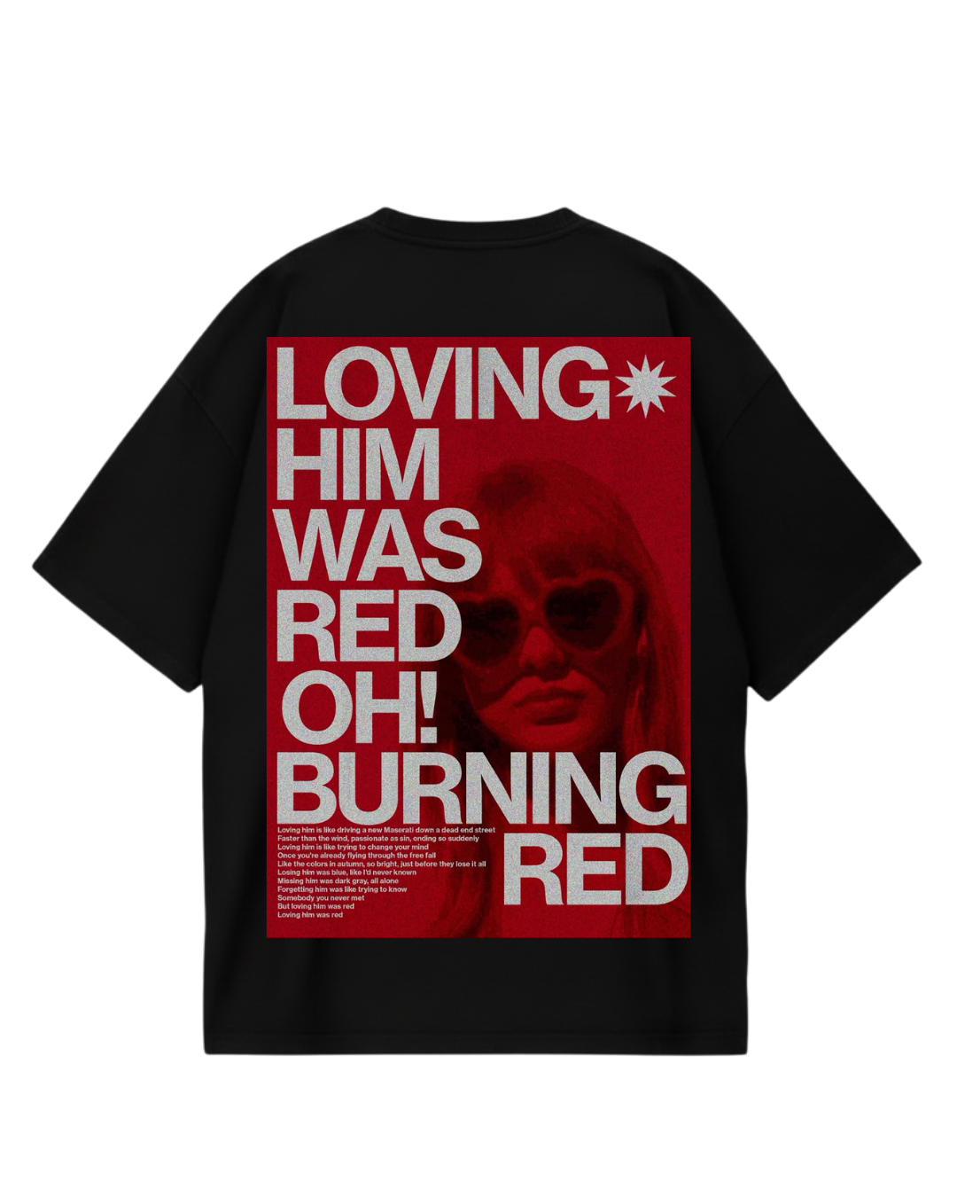Taylor Swift Red Black Oversized Tee