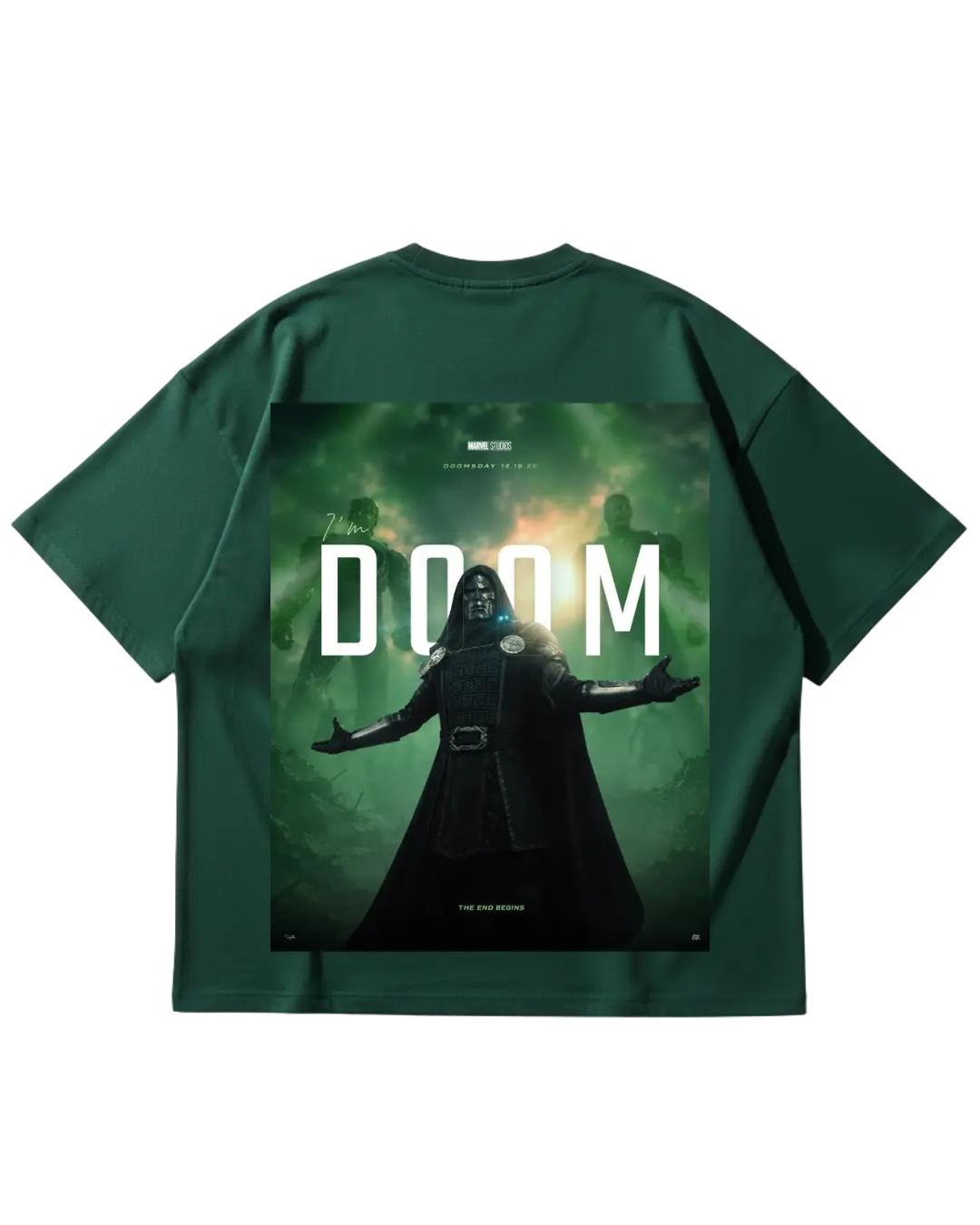 Dr Doom Green Poster Oversized Tee