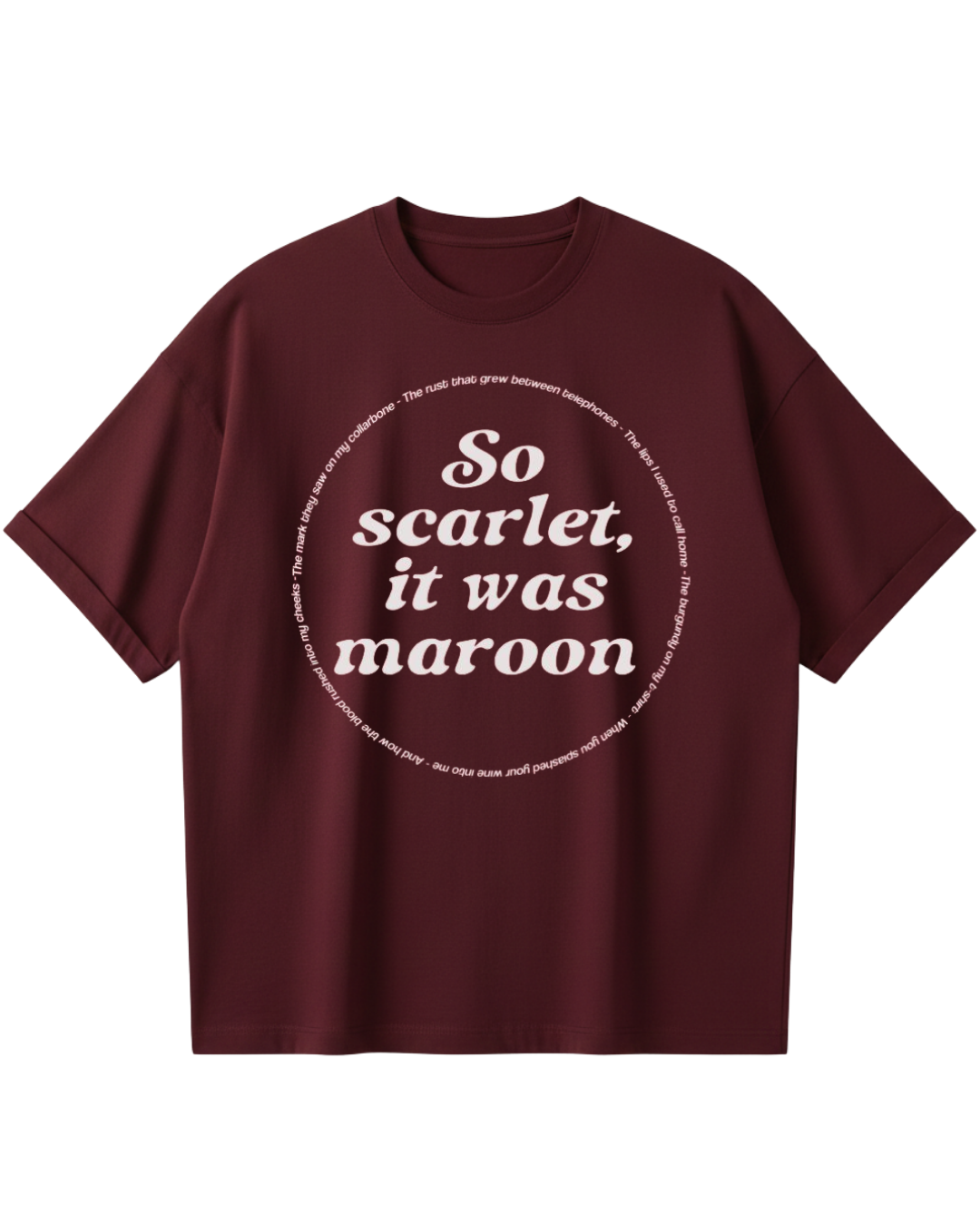Taylor Swift Evermore Maroon Oversized Tee