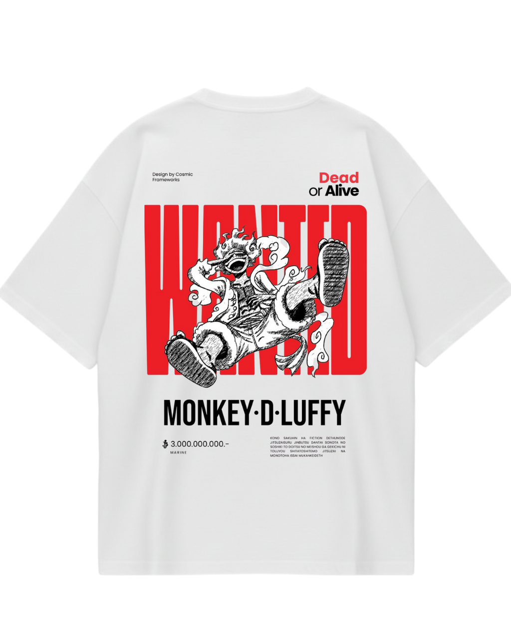 One Piece White Luffy Oversized Tee