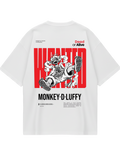 One Piece White Luffy Oversized Tee