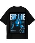 Billie Eilish Black Blue Design Oversized Tee