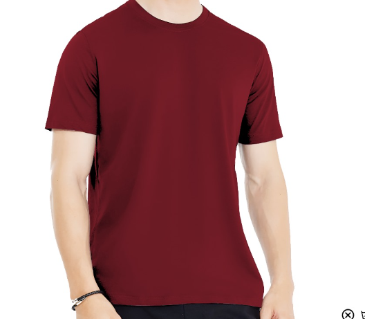 Plain Maroon Half Sleeves Tee