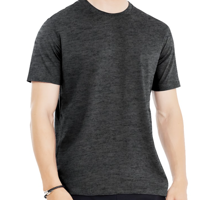 Plain Charcoal Grey Half Sleeves Tee