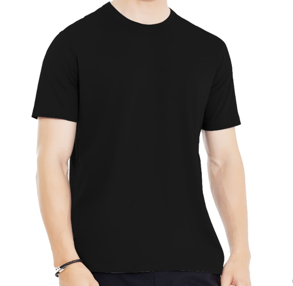 Plain Black Half Sleeves Tee