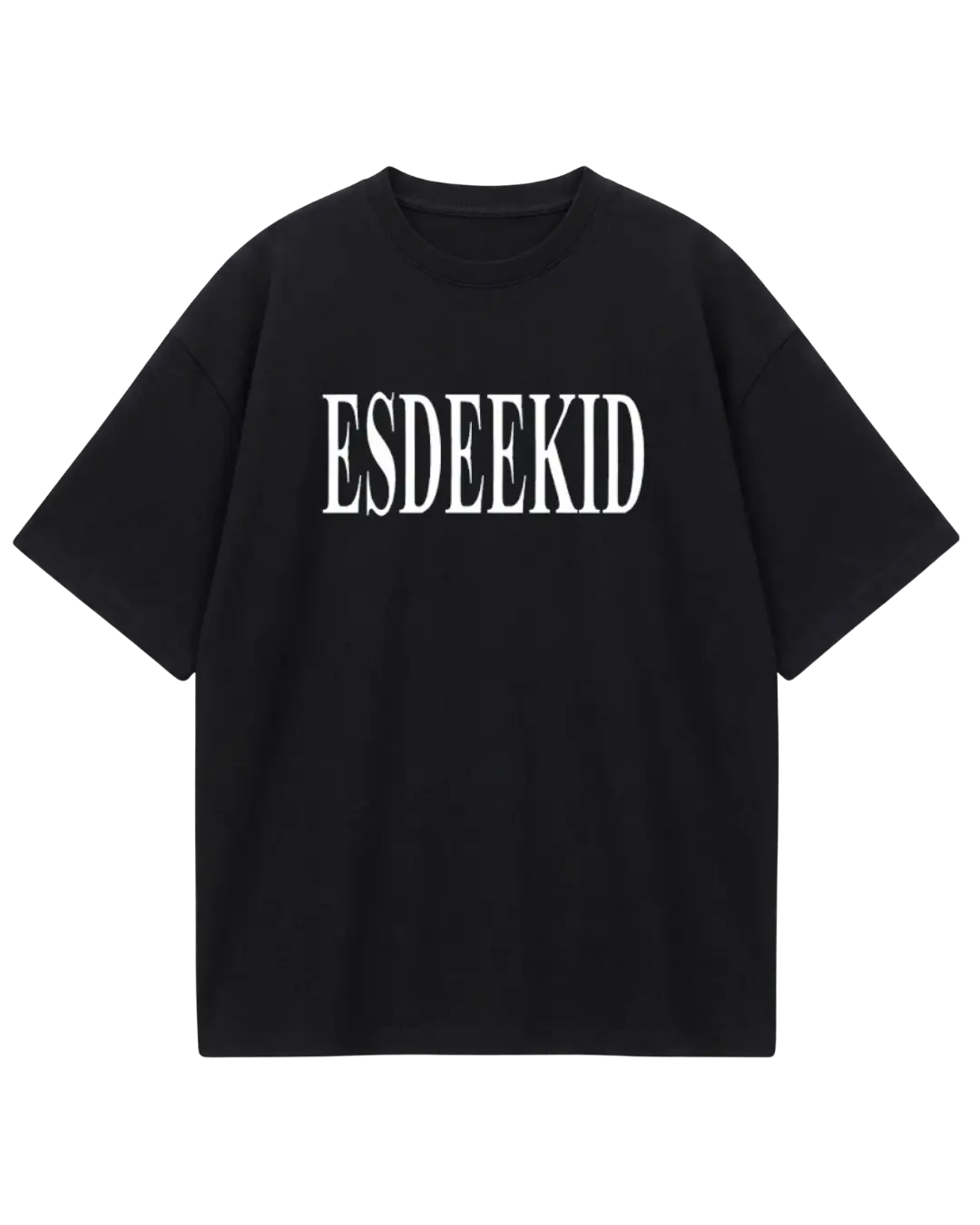 EsDeekid Black Design Oversized Tee