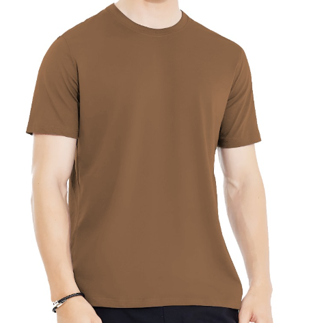 Plain Coffe Half Sleeves Tee