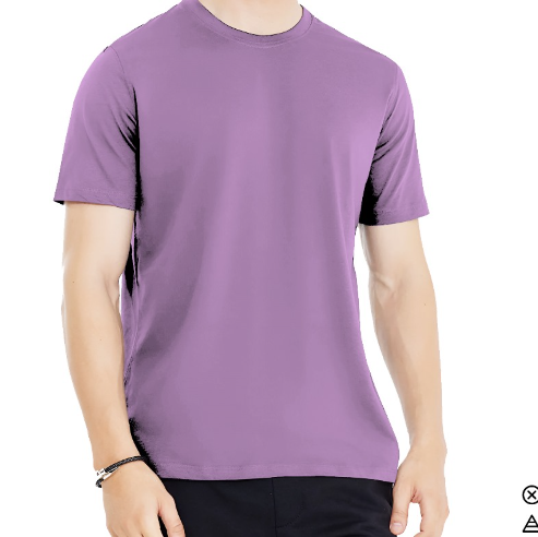 Plain Lilac Half Sleeves Tee