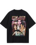 Dua Lipa Black Retro Oversized Tee