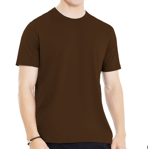 Plain Brown Half Sleeves Tee