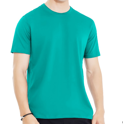 Plain Sea Green Half Sleeves Tee