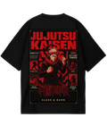 Yuji Itadori Black Red Oversized Tee