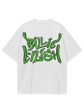 Billie Eilish Word Green White Oversized Tee