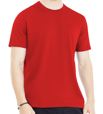 Plain Red Half Sleeves Tee