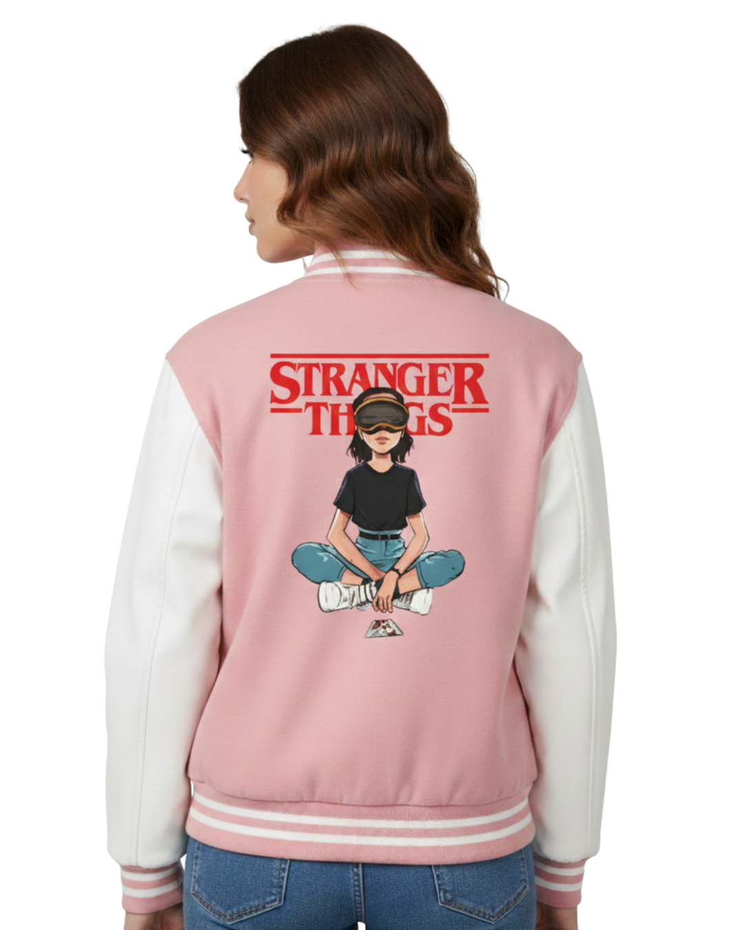 Stranger Things Pink Varsity Jacket