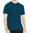 Plain Petroleum Blue Half Sleeves Tee