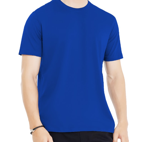 Plain Royal Blue Half Sleeves Tee