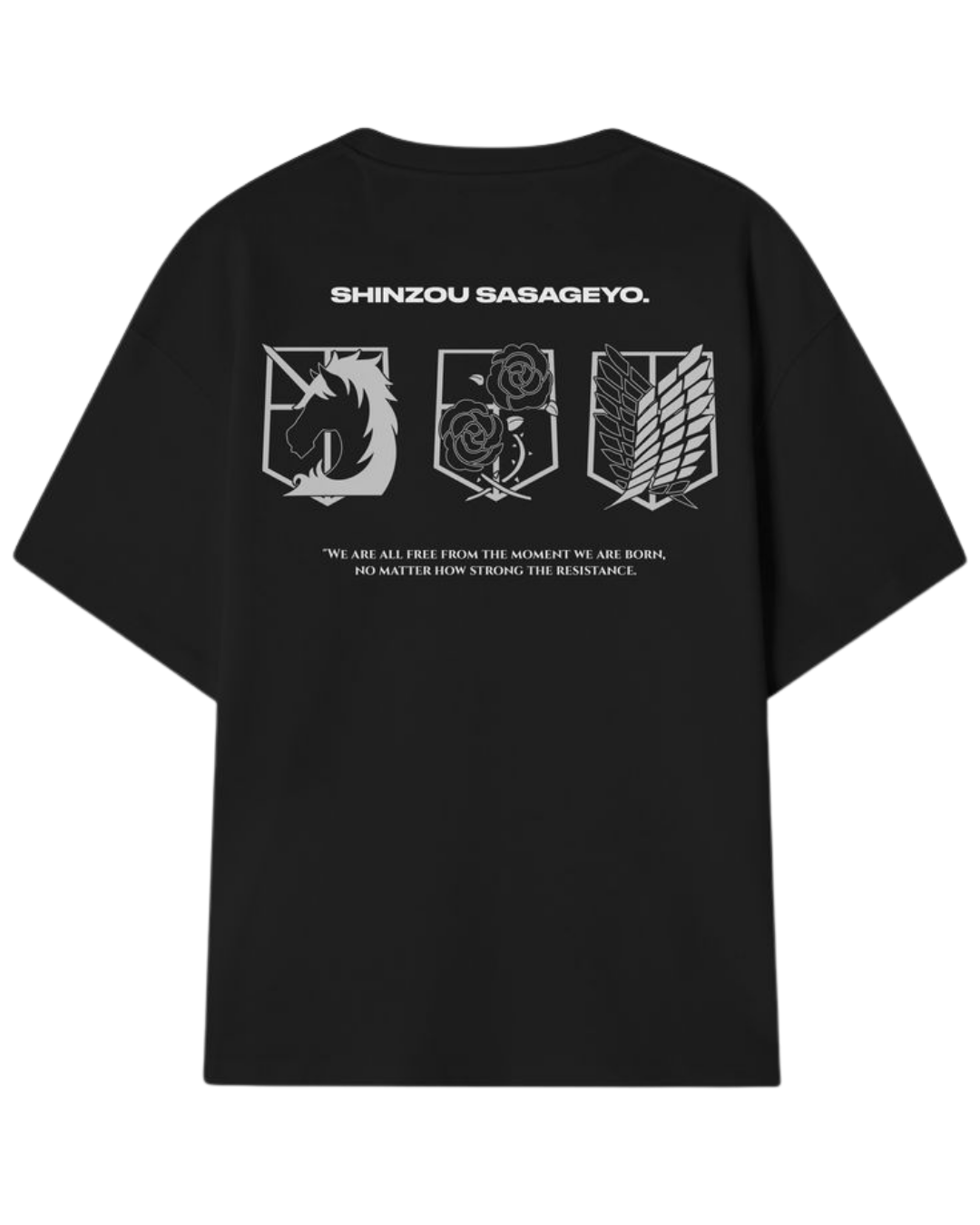 Attack On Titan Black Oversized Tee