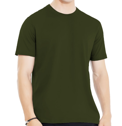 Plain Olive Half Sleeves Tee
