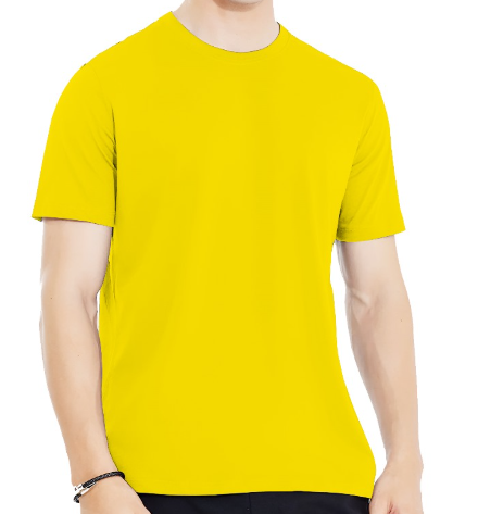Plain Yellow Half Sleeves Tee