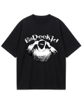 EsDeekid Black Front Oversized Tee
