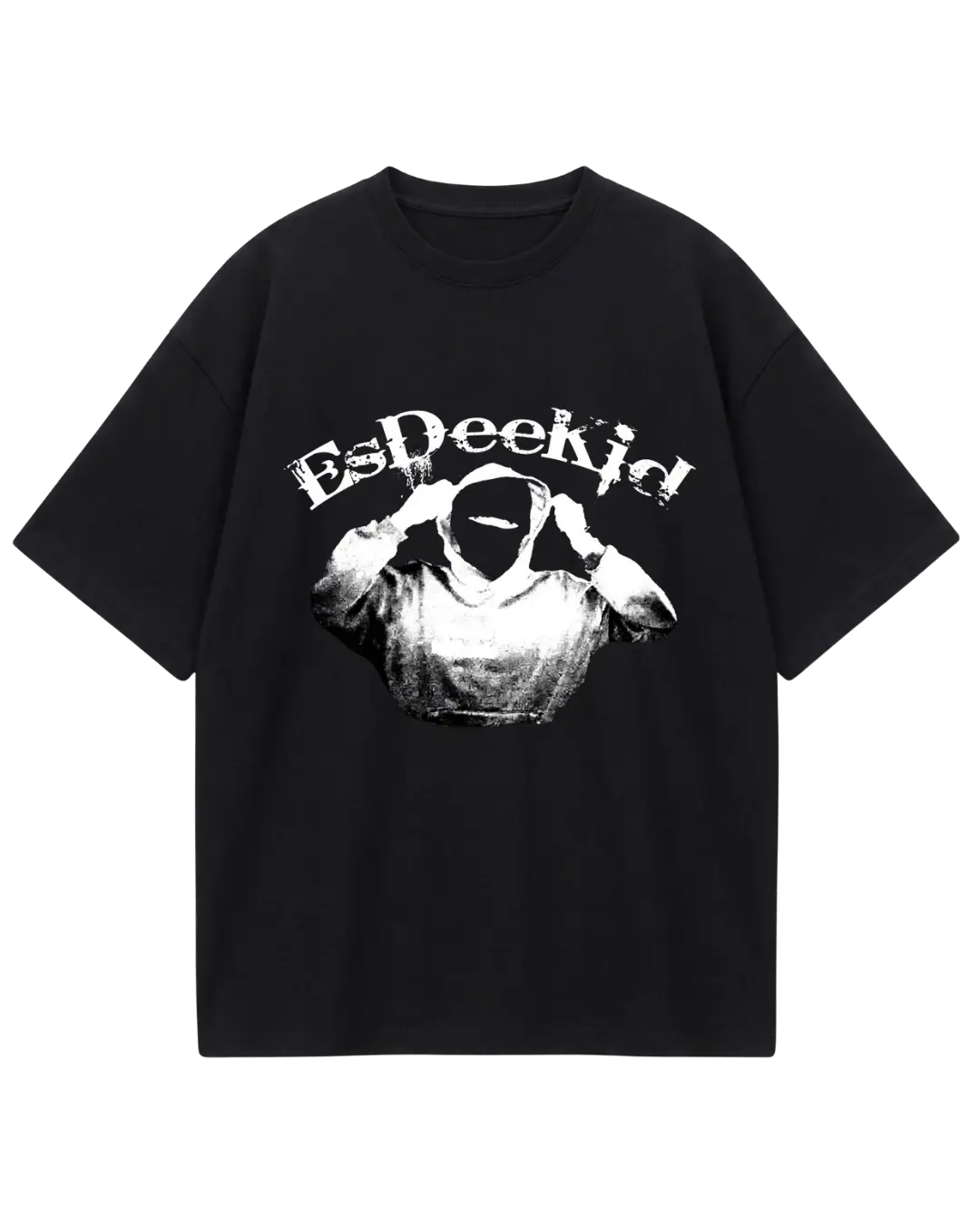 EsDeekid Black Front Oversized Tee