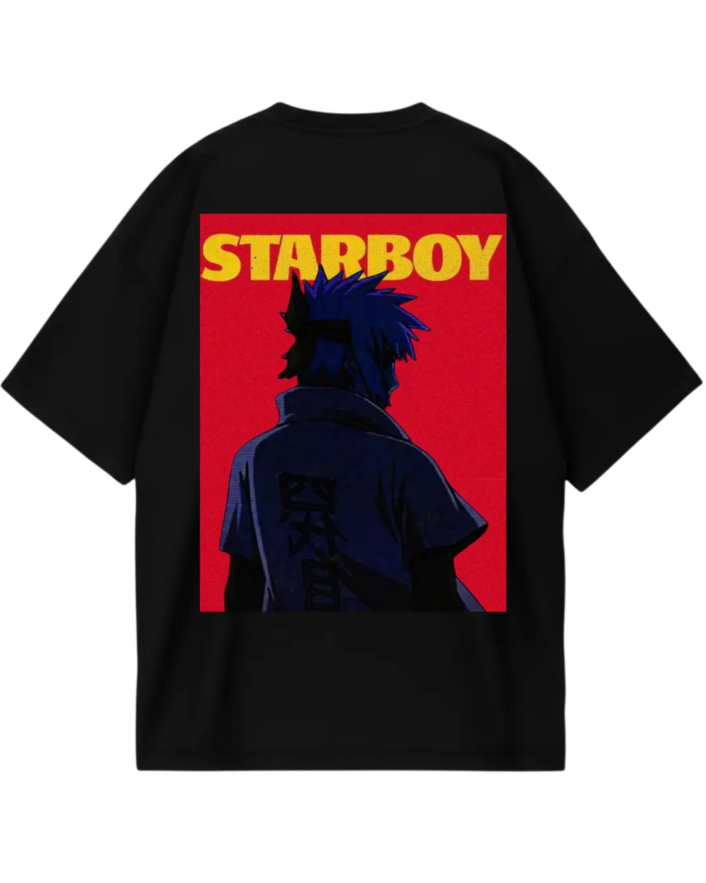 Naruto Minato Black Oversized Tee