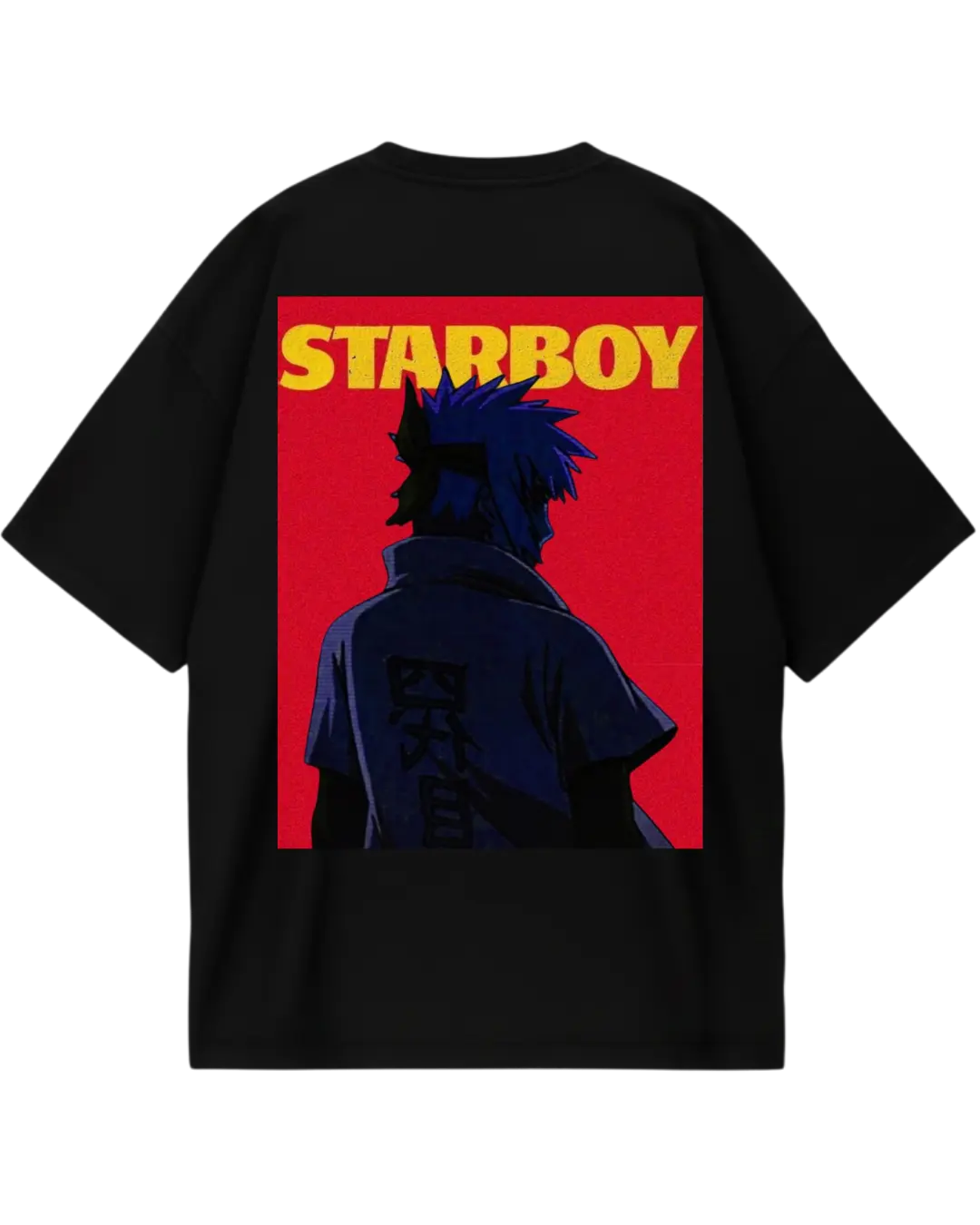 Naruto Minato Black Oversized Tee