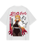 Demon Slayer Rengoku White Oversized Tee