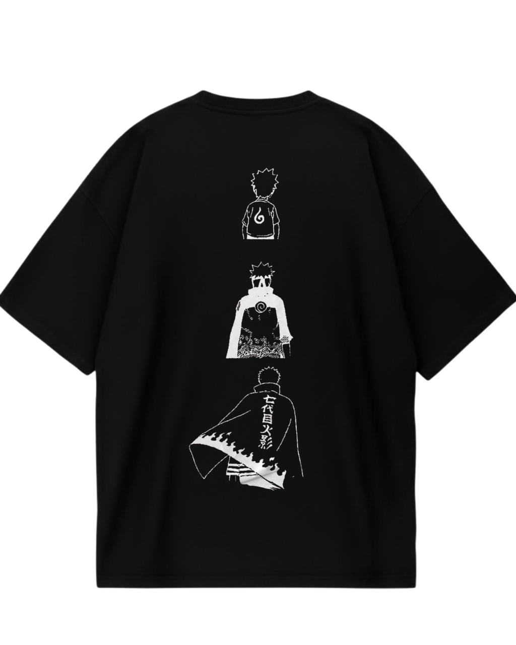 Naruto Black White Oversized Tee
