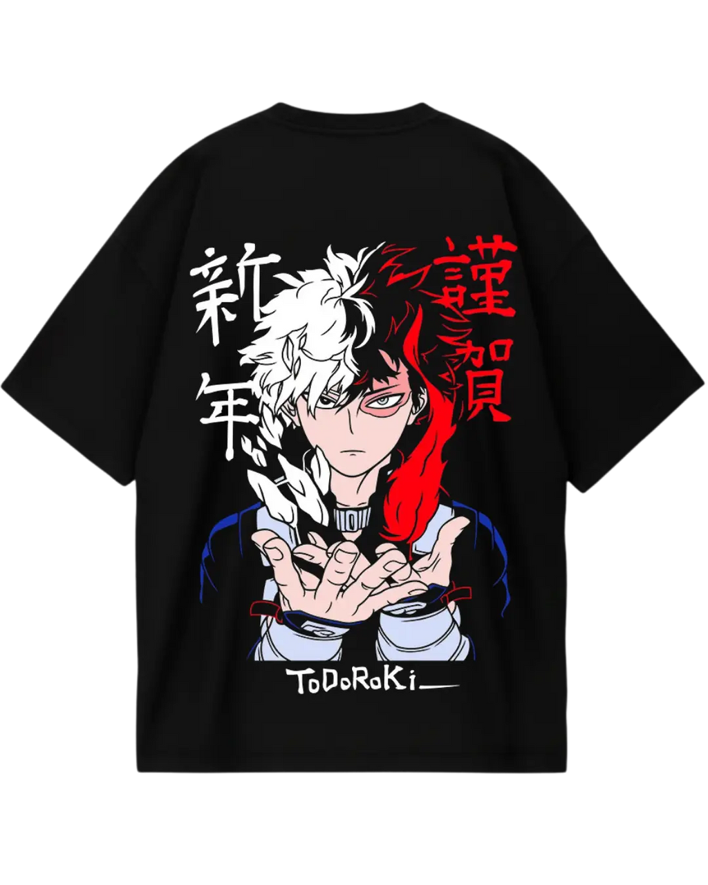 My Hero Academia Todoroki Black Oversized Tee