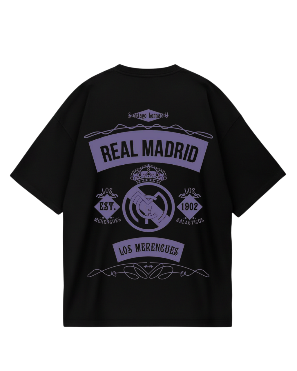 Real Madrid Black Purple Oversized Tee