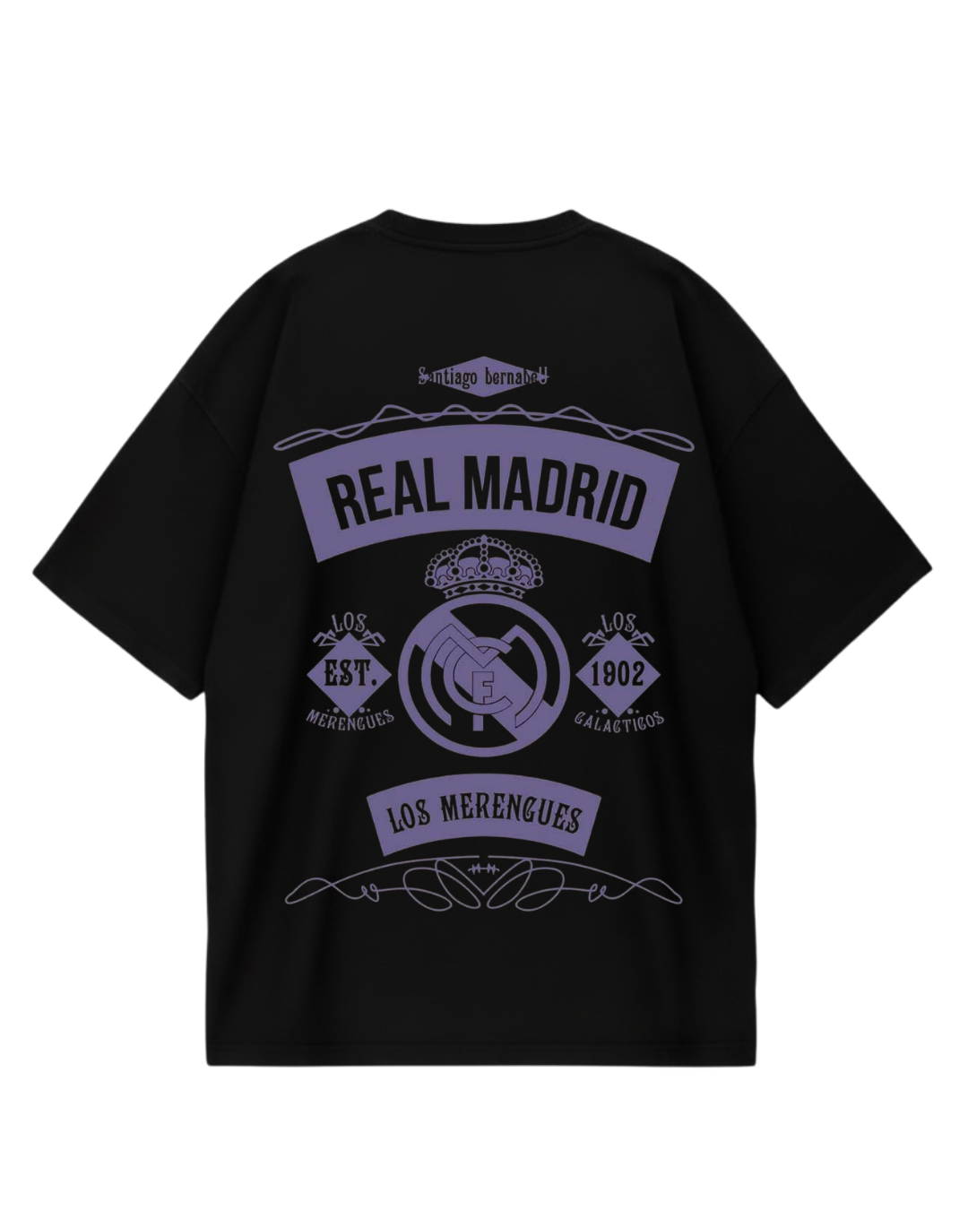 Real Madrid Black Purple Oversized Tee