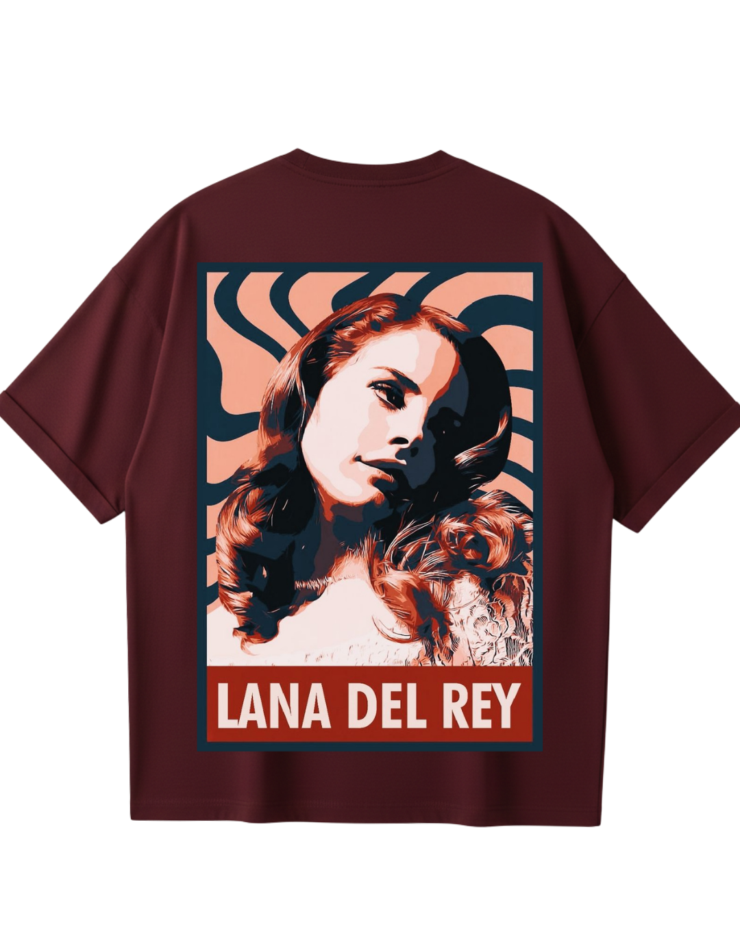 Lana Del Rey Maroon Oversized Tee
