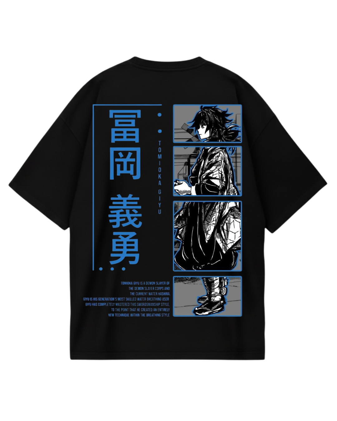 Demon Slayer Giyu Tomioka Black Oversized Tee