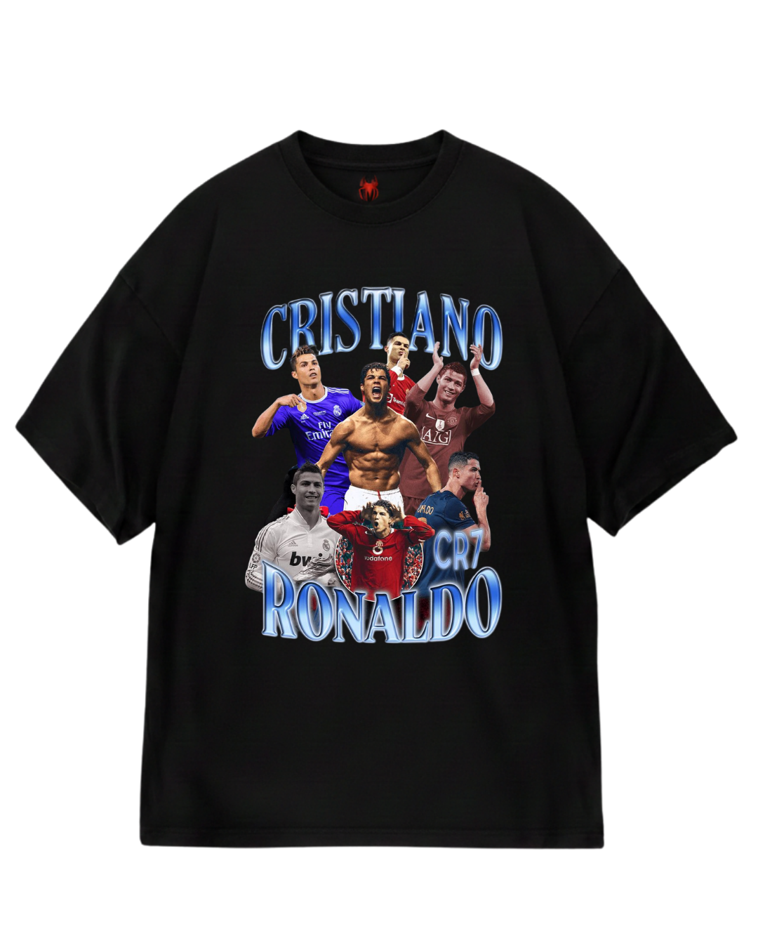 Cristiano Ronaldo Retro Black Oversized Tee