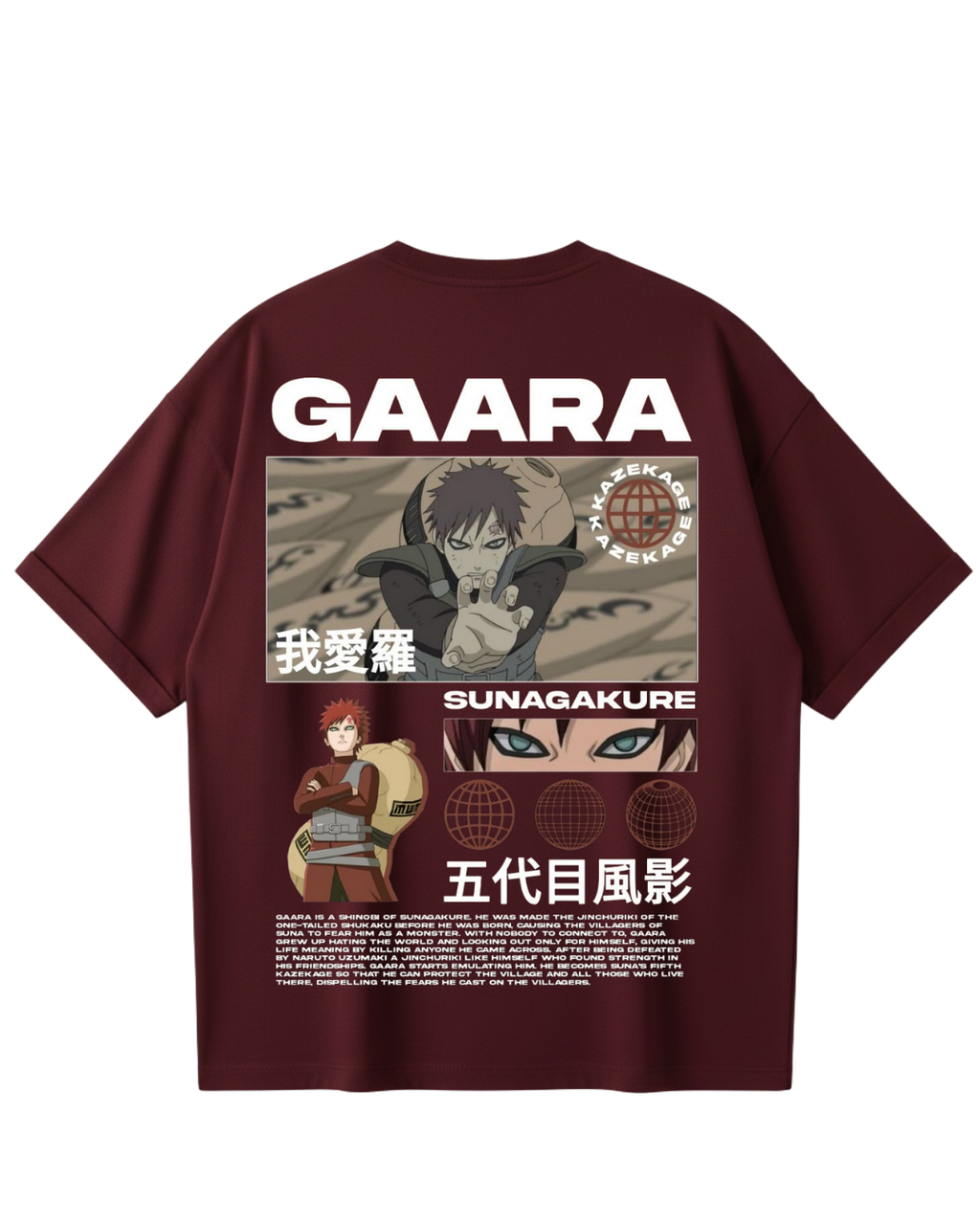 Gara Maroon Oversized Tee