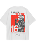 Charles Leclerc White Oversized Tee