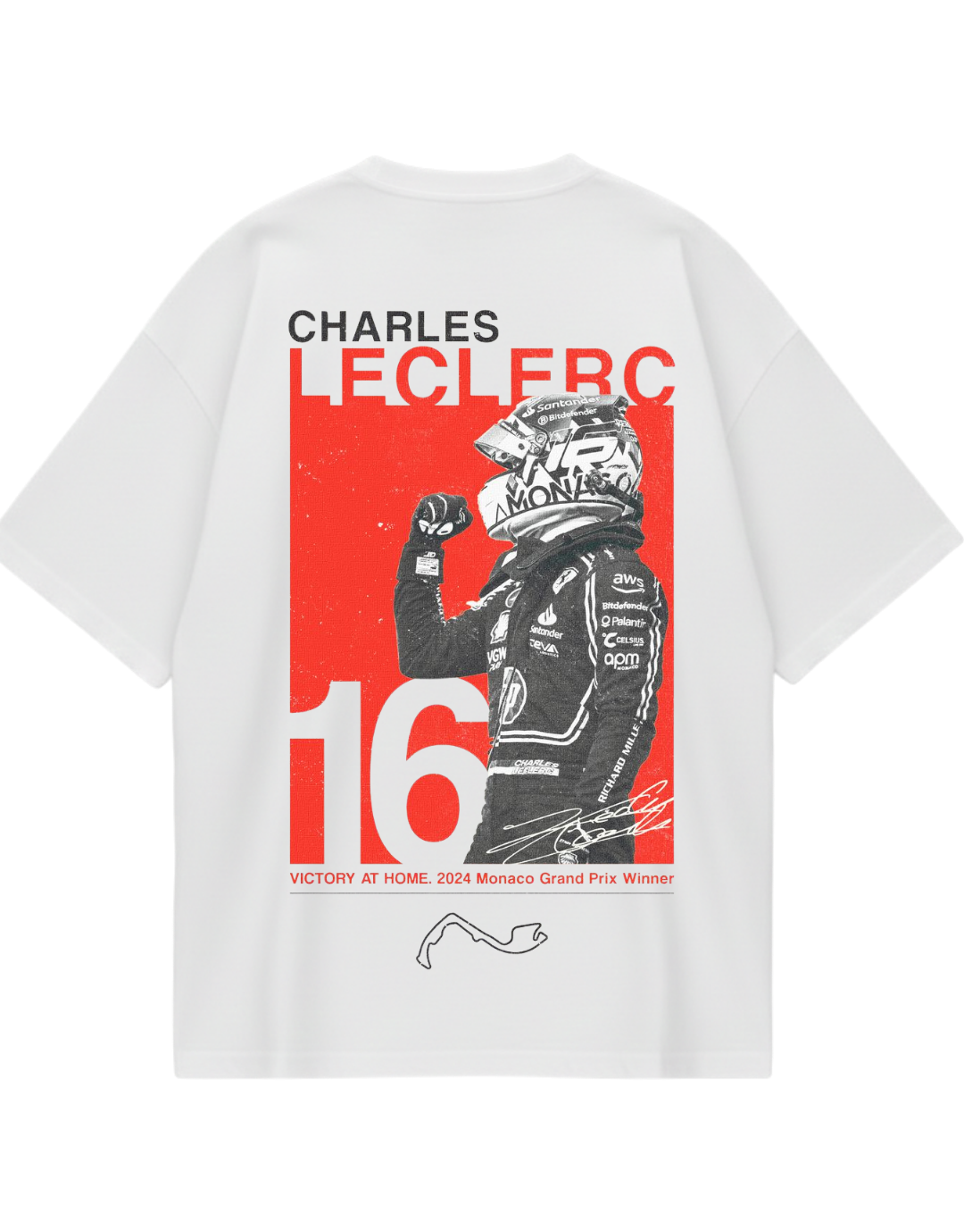 Charles Leclerc White Oversized Tee