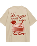 Taylor Swift 1989 Blank Space Beige Oversized Tee