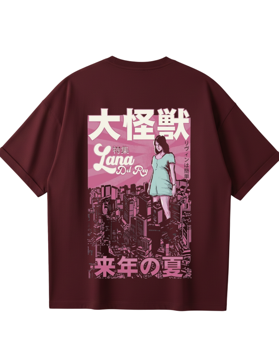 Lana Del Rey Maroon Poster Oversized Tee