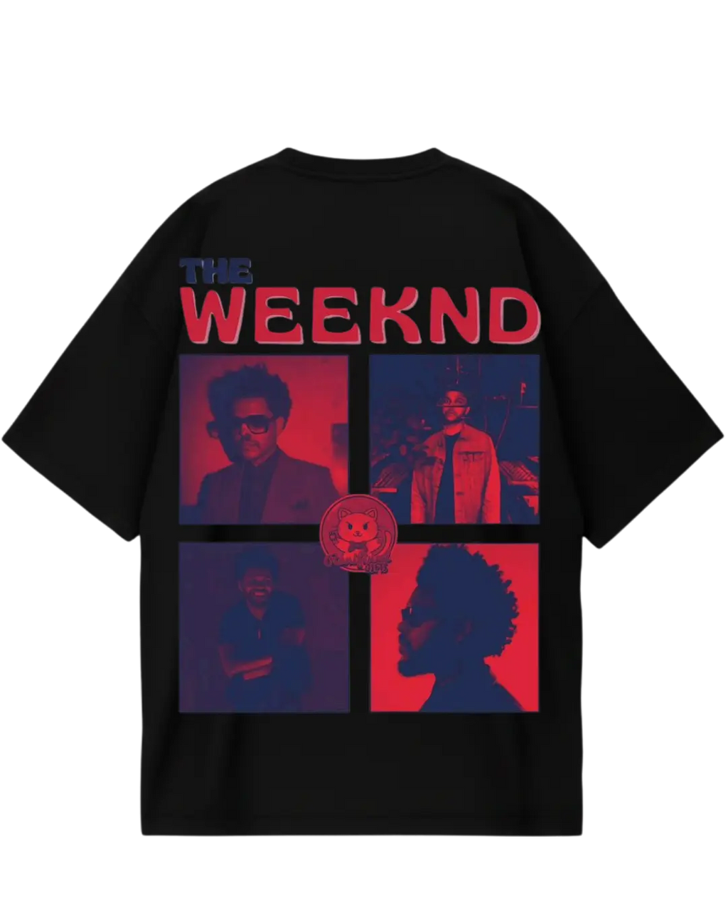 Weekend Black Red Oversized Tee